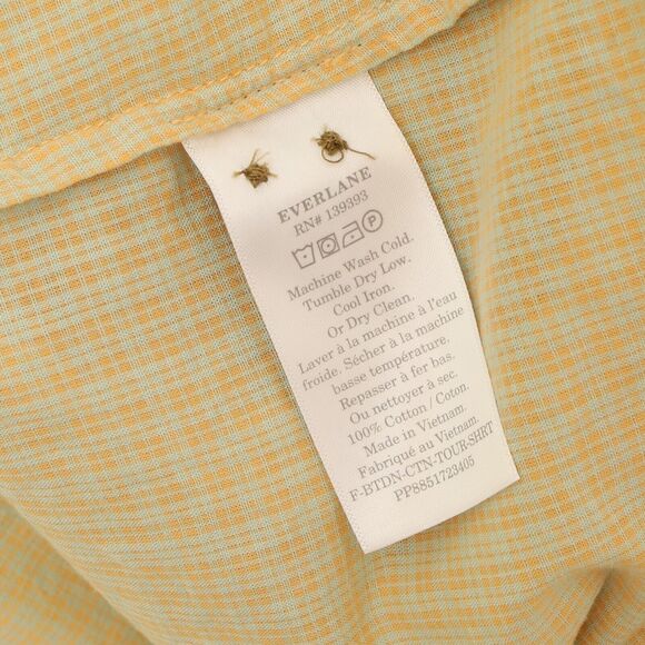 Everlane The Cotton Tourist Top XXS Orange Button Down Oversized Plaid NEW B30 - Picture 6 of 6